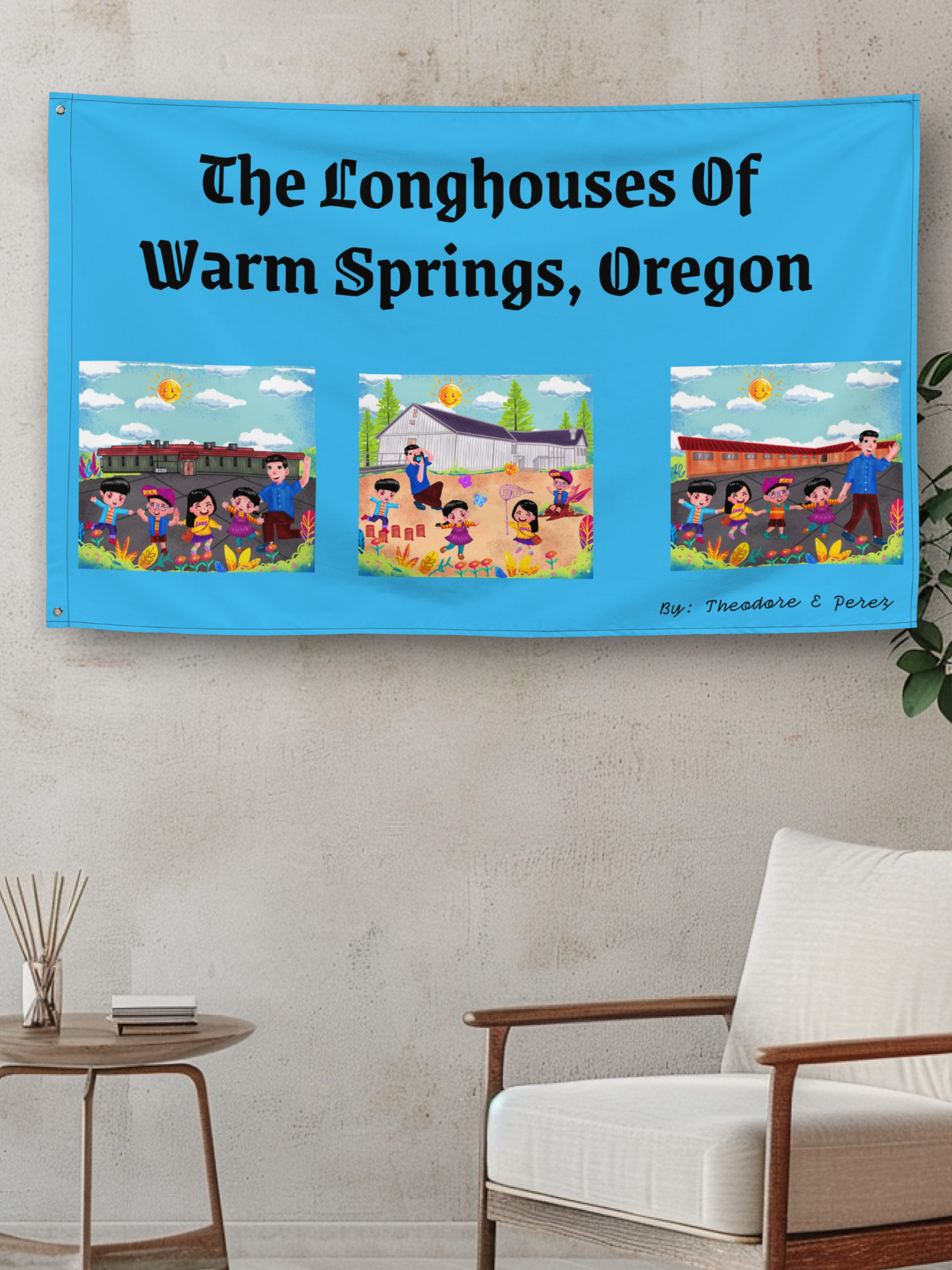 The Longhouses Of Warm Springs, Oregon Flag